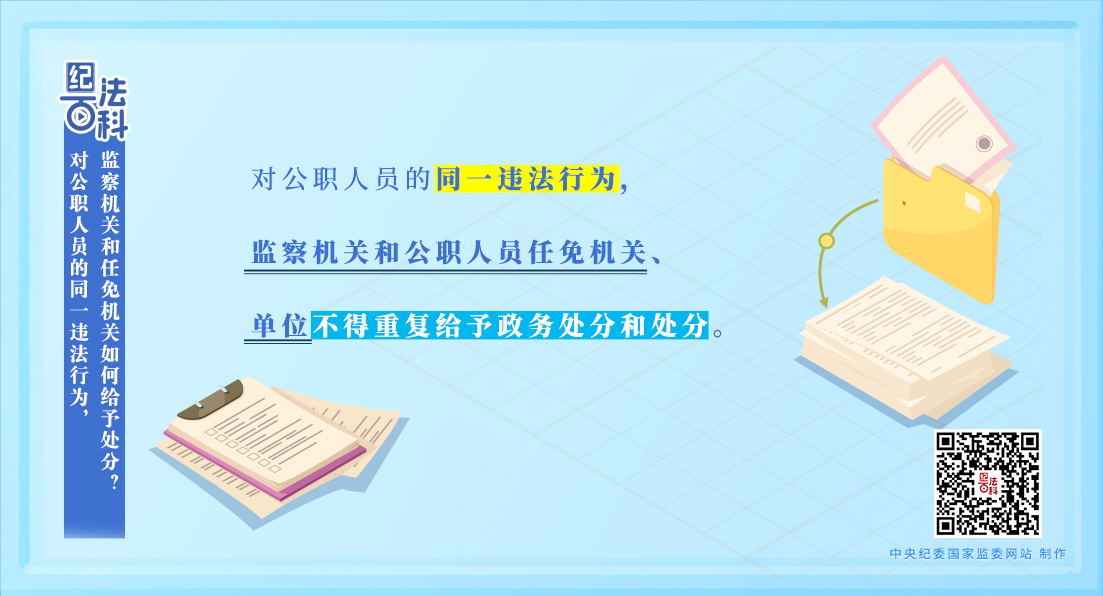 纪法百科丨对公职人员的同一违法行为，监察机关和任免机关如何给予处分？